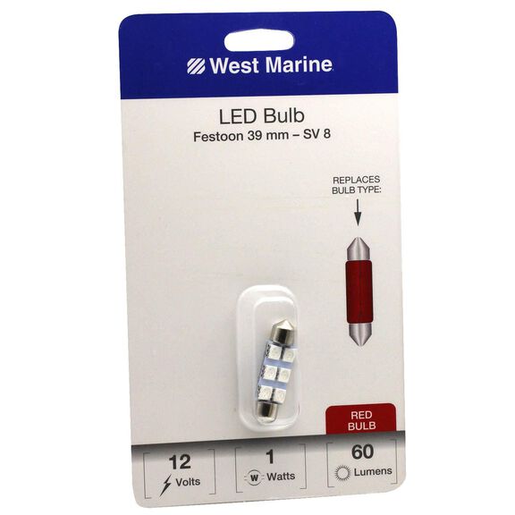 Festoon 39mm LED Bulb, Red image number 0