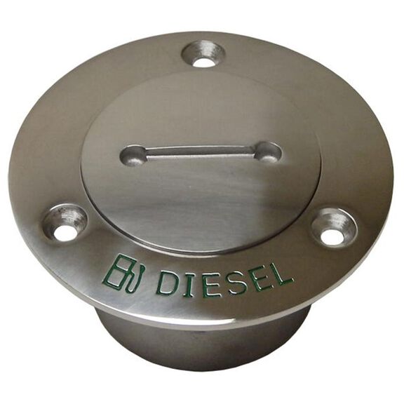 Stainless Steel Deck Fill with Key for Diesel Pipe, 1 1/2" image number 0