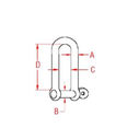 3/16" Long D Shackle Non-Captive Pin image number 1