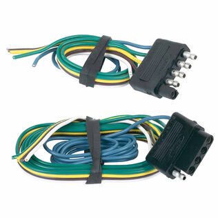 5 Flat Trailer Light Connector Set, 48" vehicle side, 12" trailer side