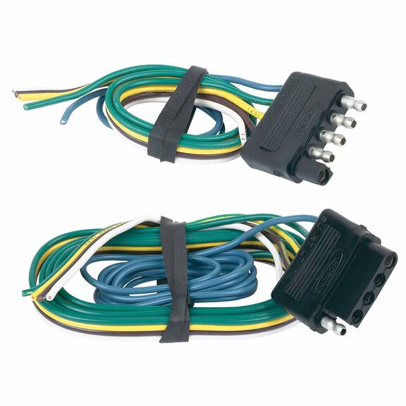 5 Flat Trailer Light Connector Set, 48" vehicle side, 12" trailer side image number 0