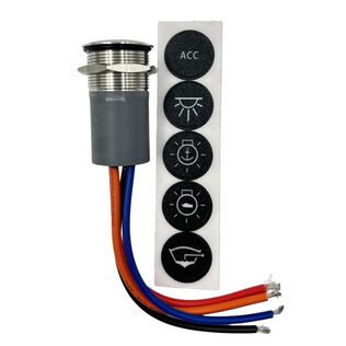 15A Blue/Red Backlit Push Button Switch, Off/On