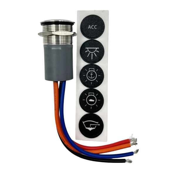 15A Blue/Red Backlit Push Button Switch, Off/On image number 0
