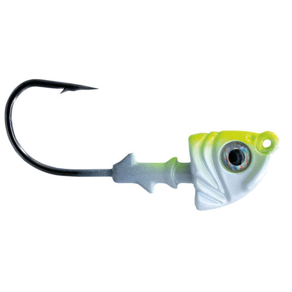 1st Gen Lead Jig Heads, 1/2oz., White/Chartreuse image number 0