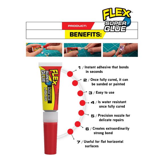 Flex Super Glue&trade; Liquid 2x3g, 8-Pack image number 5
