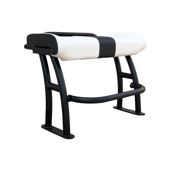 Pro Series Leaning Post, Textured Black Frame, Grab Rail, White Upholstery image number 0