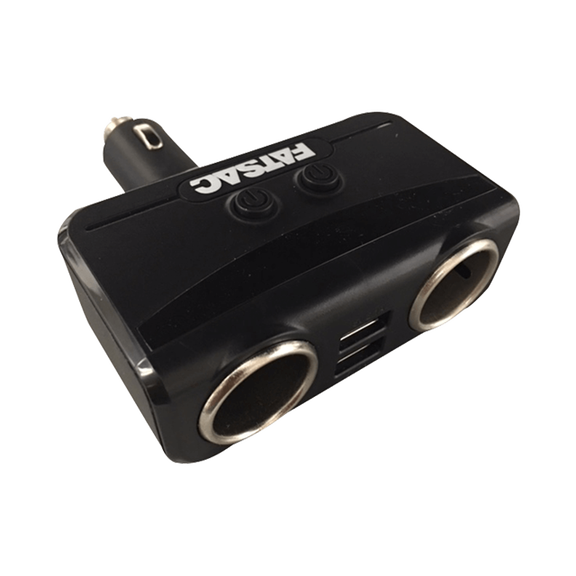 FATSAC Dual Socket Splitter with USB Ports (S1005) image number 1