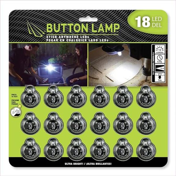 Button LAMP Adhesive LED Utility Lights, 18 Pack image number 1