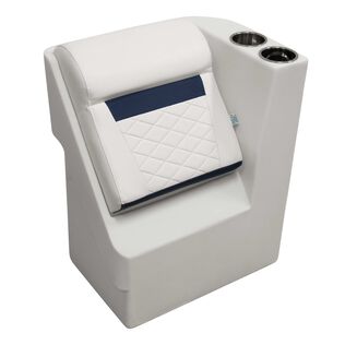 Wise DLX1305R-1904 DLX Series Pontoon Right Radius Lean Back Recliner  - White / Mariner Blue