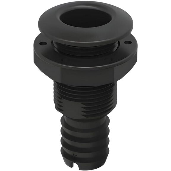 SEAFLO 3/4" Thru Hull Fitting Black with Check Valve image number 0