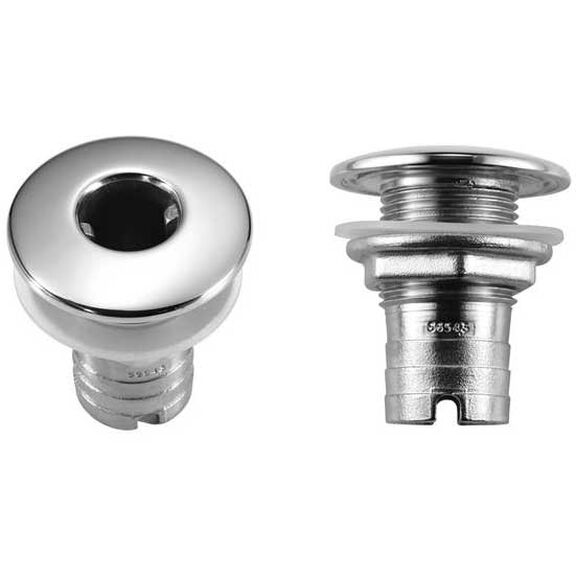 1 3/4" Stainless Steel Straight Thru-Hull Fitting, Barbed image number 0