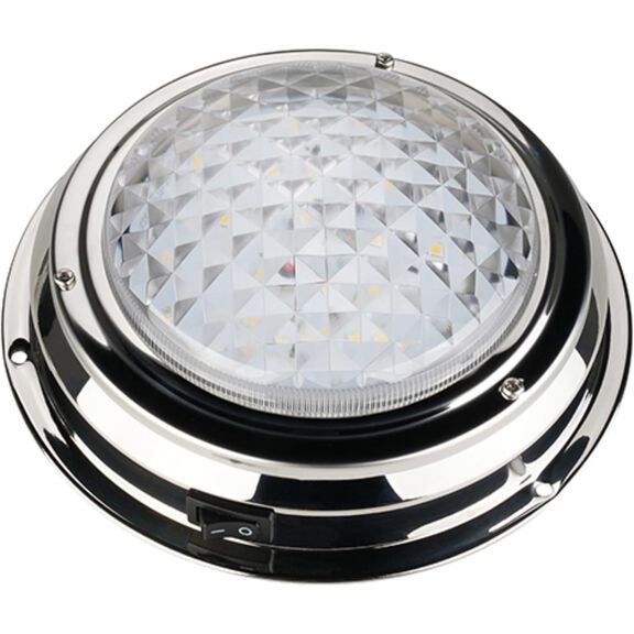 SEAFLO 6" LED Dome Light with White/Red Output & Rocker Switch - Stainless Steel, 12V image number 0