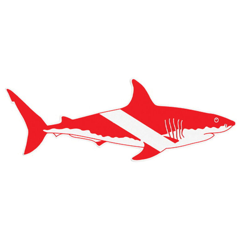 8" Vinyl Decal Shark Dive Flag image number 0