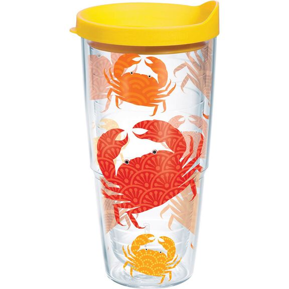 24 oz. Crab Pattern Wrap Tumbler with Lid image number 0