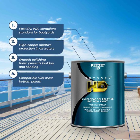 Odyssey HD Multi-Season Copolymer Ablative Antifouling Paint, Black, Gallon image number 3
