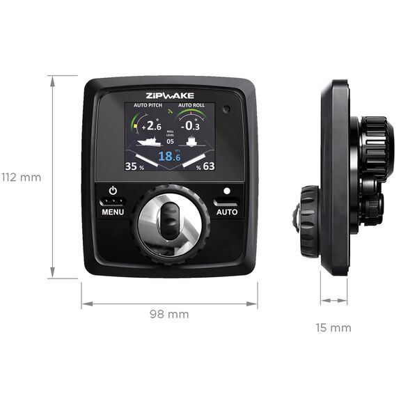Zipwake 300S Standard Dynamic Fully Automatic Trim Control System Kit with Remote Control, Built-in GPS, 3D-Gyro and 3D Accelerometer and Interceptors 28.6" Width, 6.1" Depth, 10.8" Height image number 1