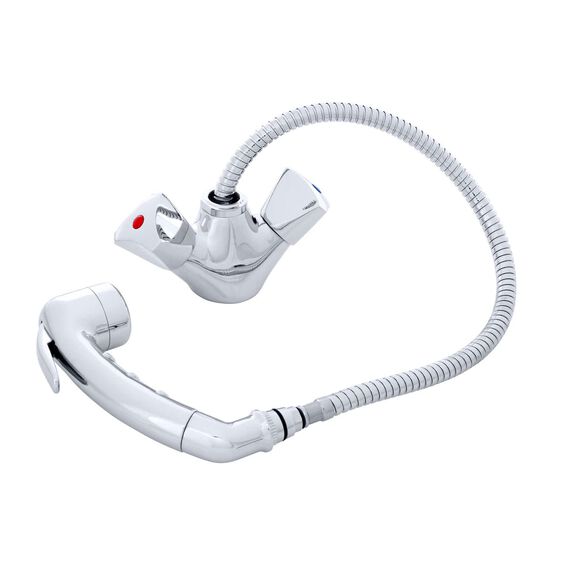 Trinidad Head/Shower Combo Faucet Small Chrome Sprayer No Hook, 6' Stainless Steel Hose Chrome image number 1