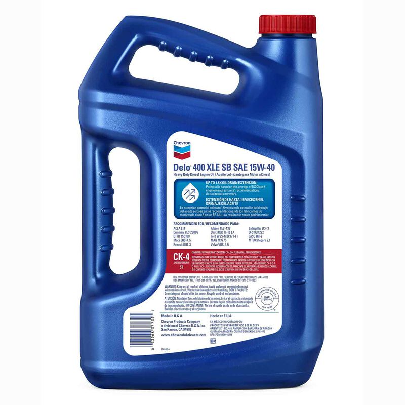 Chevron Delo 400 SDE 15W-40 Heavy Duty Conventional Diesel Engine Oil, 1 Gallon image number 1
