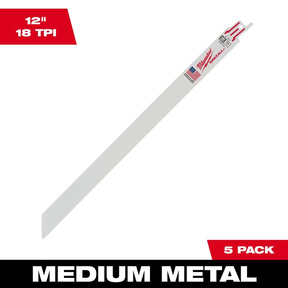 12 in., 18 TPI SAWZALL&reg; Blades, 5 Pack image number 0