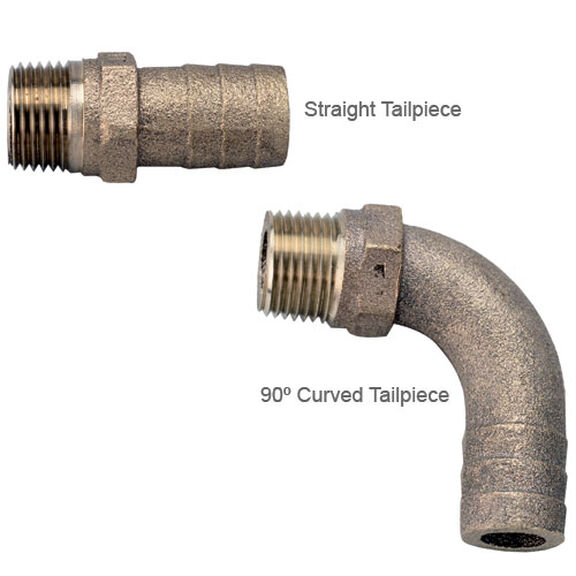 1-1/4"NPT dia., 1-1/2" 90&ordm; Curved Full-Flow Tailpiece image number 0