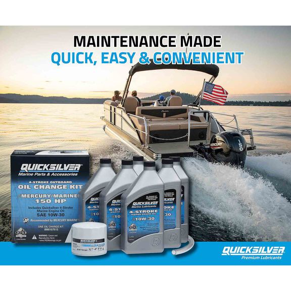 10W-30 Oil Change Kit for 4-stroke 150hp Mercury and Mariner Outboards image number 4