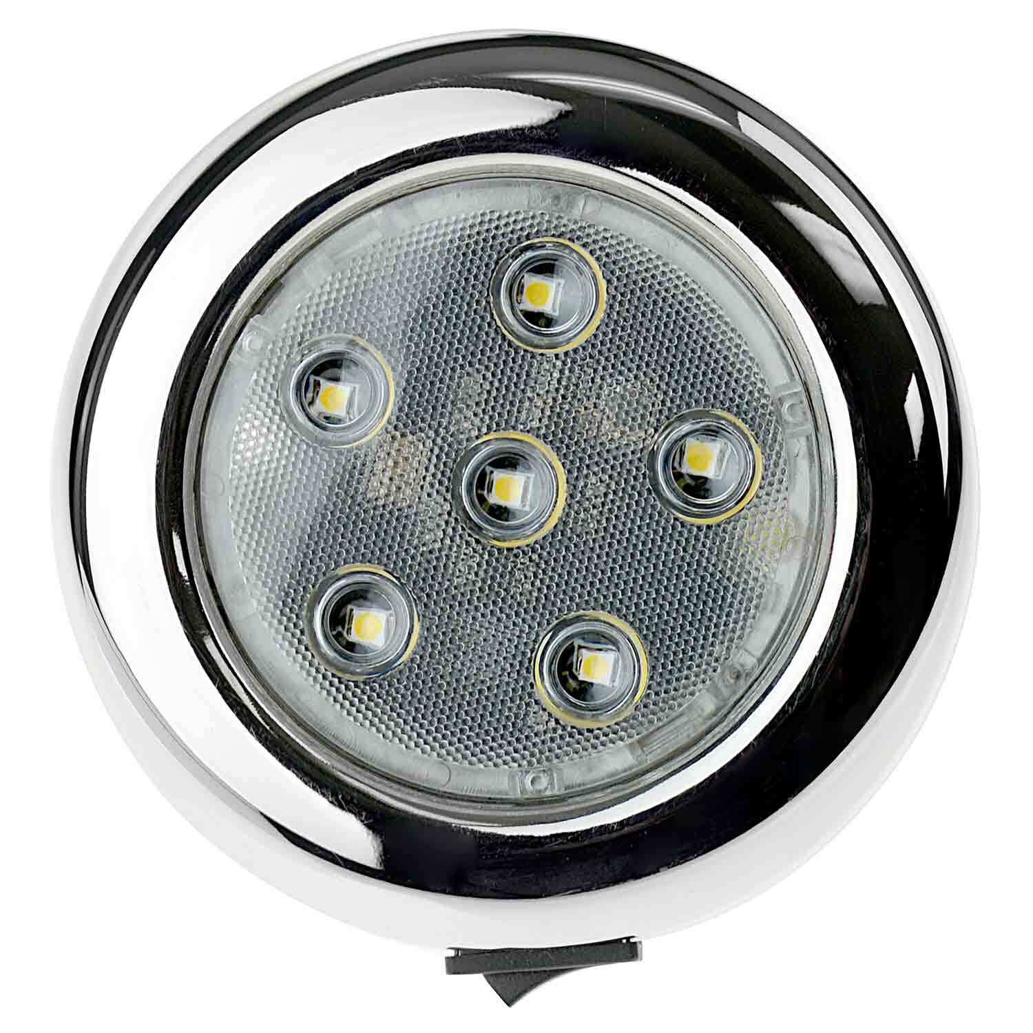 RV Boat Pontoon Trailer Stainless Steel On/Off LED Area Light Surface Mount 