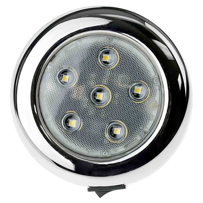 Stainless Steel Surface-Mount 4" LED Light with Switch, White image number 1