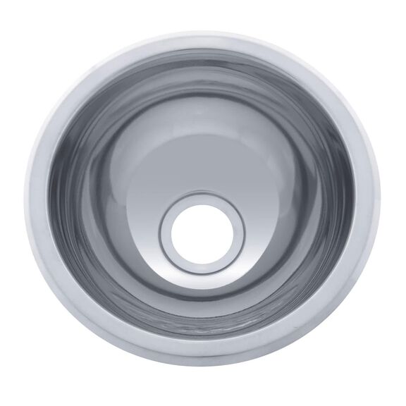 HalfSphere Sink Ultra-Mirror Finish, 304 Stainless Steel, 2" Drain, SoundKOTE, With Tabs image number 1