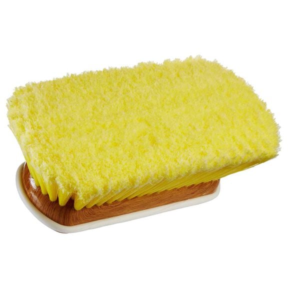 8" Premium Cleaning Brush, Soft Bristle, Yellow image number 1