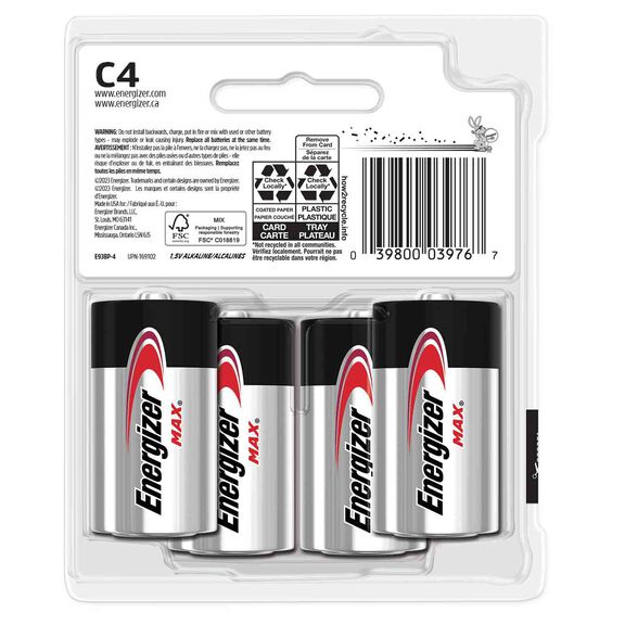 Energizer MAX C Batteries, 4 Pack image number 1
