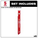 2-3/4" 14TPI U-Shank Metal High Speed Steel Jig Saw Blades, 5 Pack image number 2