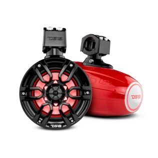 HYDRO 6.5" Marine Tower Speakers with Integrated RGB LED Lights, 300 Watts, Red