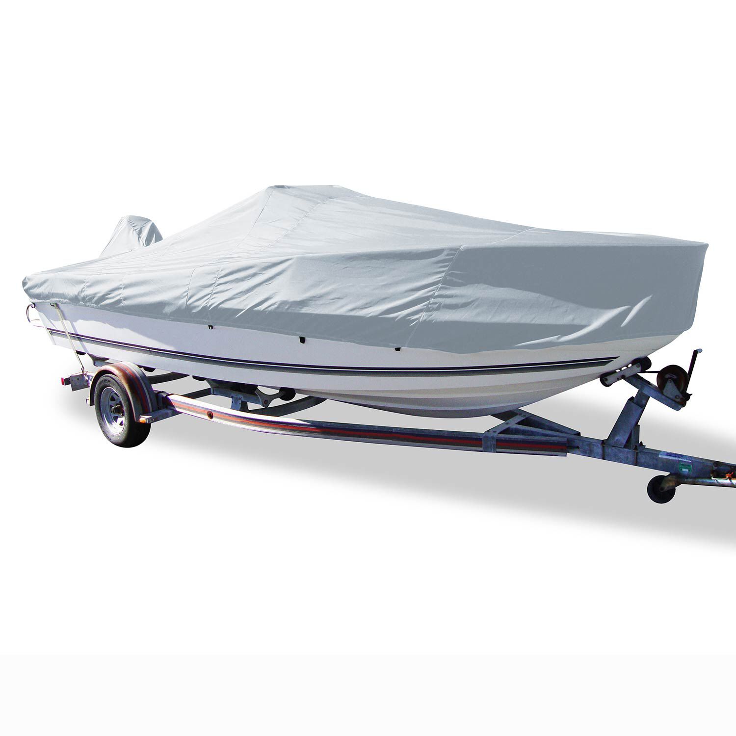 17'6" Styled-to-Fit Boat Cover for V-Hull Center Console Fishing Boats with High Bow Rails