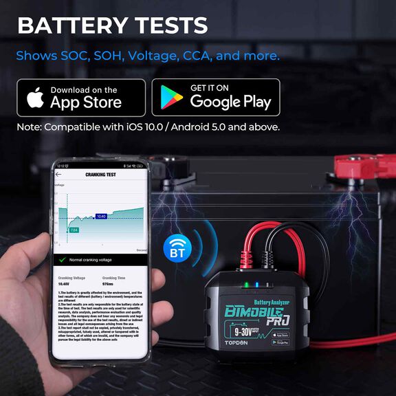 12V Bluetooth Battery and 12V/24V System Tester image number 5