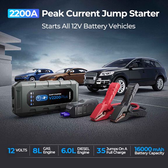 2-in-1 2200 Peak Amp Jump Starter & Battery/System Tester image number 3