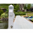 41" Compact Marine Electrical Power Pedestal, (1) 100 Amp 125/250V Pin-and-Sleeve Receptacle, (1) 50 Amp 125/250V Twistlock Receptacle, (1) 30 Amp 125V Twistlock Receptacle, (1) 20 Amp GFCI Duplex Receptacle image number 1