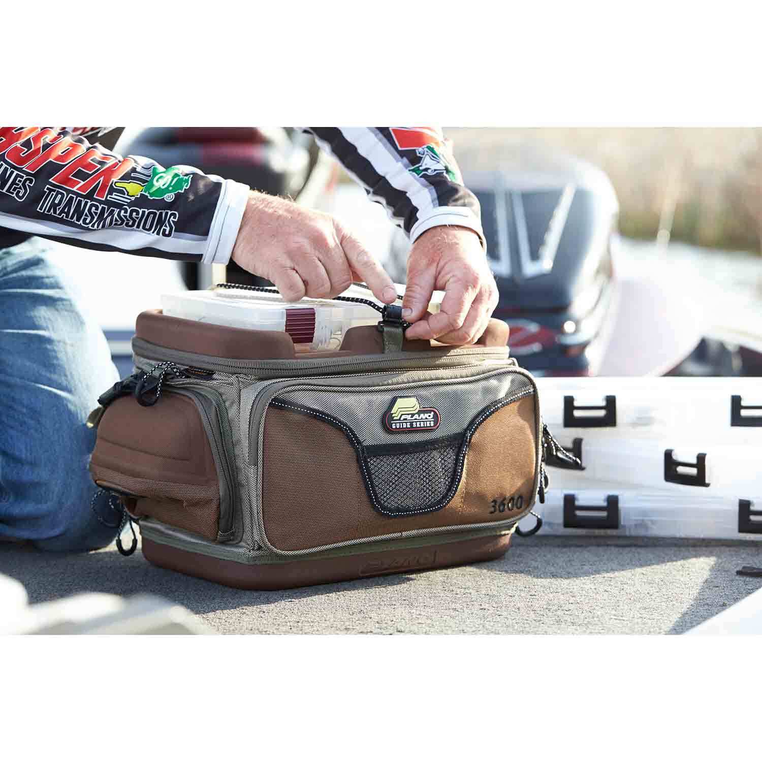 PLANO Guide Series - Tackle Bag 3600, Duurzame visgerei tas met gegoten basis, Tackle opbergzakken voor vissers, Voor al uw vistuig en gereedschap, Dropzone magnetische top, Incl, 6 StowAway dozen