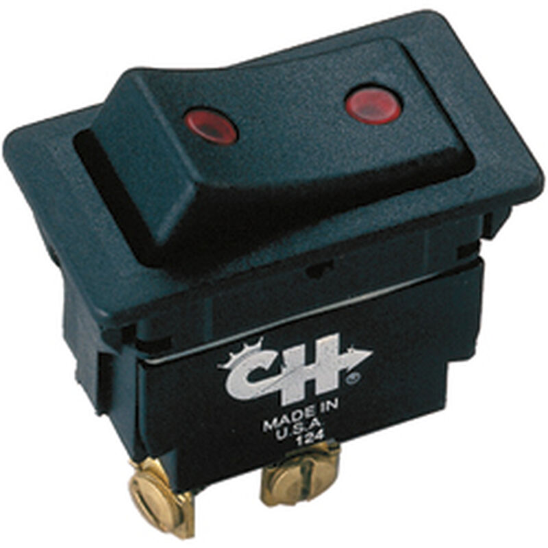 SPST Switch, ON/OFF Positions, with Pilot Light, 3 Blade Terminals image number 0