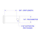 Stainless Steel Clevis Pin, 1/4" Dia. X 5/8" Grip Length image number 1