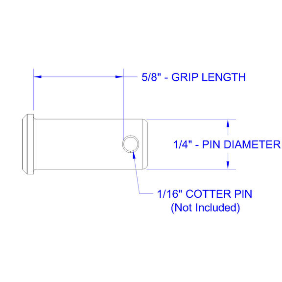 Stainless Steel Clevis Pin, 1/4" Dia. X 5/8" Grip Length image number 1