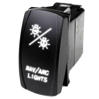 Logo Rocker Switch, NAV Lights, White