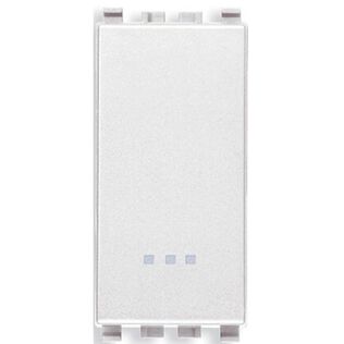 Vimar Eikon 1P 16AX 2-Way (3-Way) Switch, Lightable, Replaceable Button, White