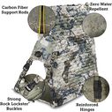 Crazy Creek HEX 2.0 LongBack Chair for Backpacking, Camping and Stadium Use, Extra Width & Back Height for Comfort, 250 LBS Weight Capacity, Adjustable Straps w/Rock Lockster (R) Buckles, Kings Camo image number 2
