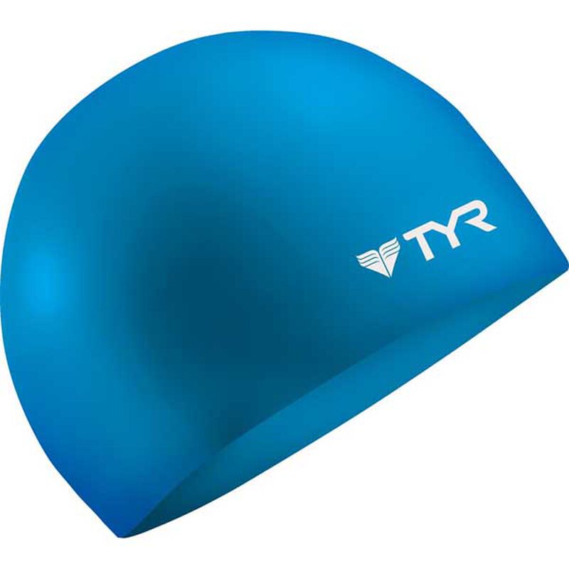 Wrinkle-Free Silicone Swim Cap, Blue image number 0