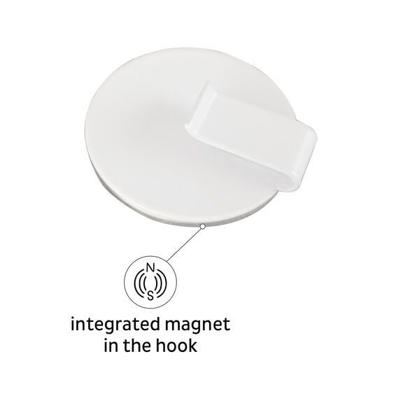 Magnetic Hook "CLEVER", Includes Metal-Nano-Gel-Pad, White image number 2