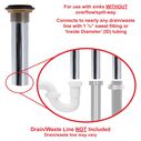 1-1/2" Drain, Flip Drain no Overflow, Straight, 1-1/4" Sweat Brushed Nickel image number 5