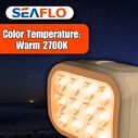 SEAFLO 28W Remote Control LED Searchlight, Warm White, Wired Remote, White image number 5