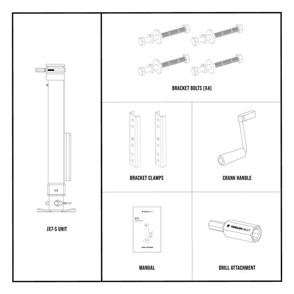 JX 7K Side Mount Drill-Powered Trailer Jack image number 5