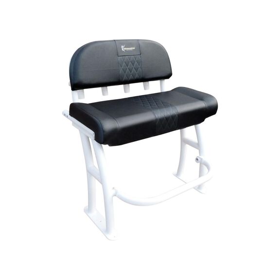 FISHMASTER Pro Series Leaning Post, White Frame, Deluxe Backrest - Main Image