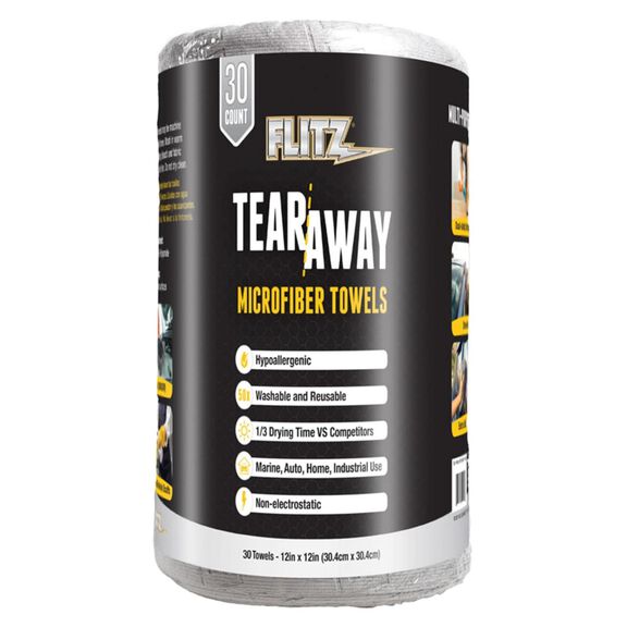 Flitz Tear-Away Microfiber Cloth Rolls, 30 Count image number 0